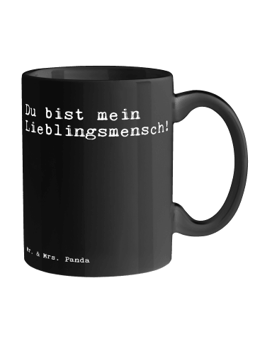 Mr. & Mrs. Panda Kaffeebecher Du bist mein Lieblingsmensch! mit ... in Schwarz