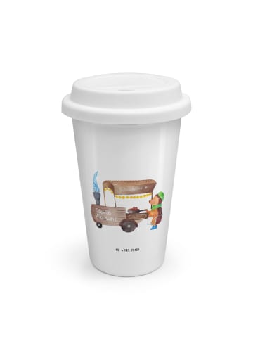 Mr. & Mrs. Panda Isolierbecher Igel Maronen ohne Spruch in Weiß