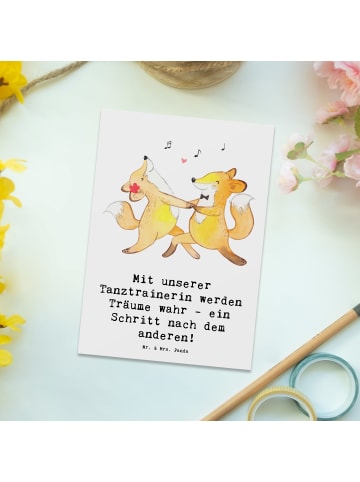 Mr. & Mrs. Panda Grußkarte Tanzen Trainerin mit Spruch in Weiß