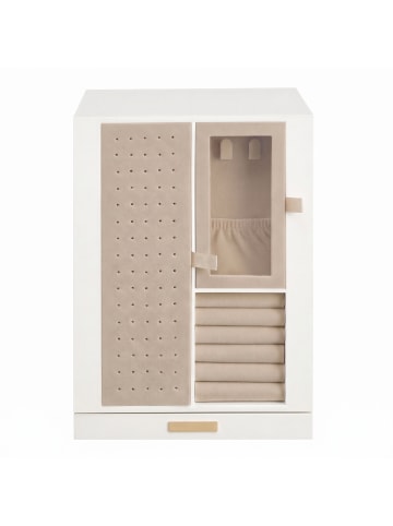 SONGMICS Schmuckkasten Gloribel in Cremeweiß - (B)15.2 x (H)23.1 x (T)17 cm