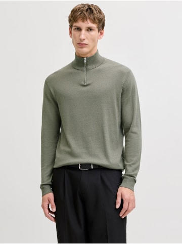 Jack & Jones Strickjacke mit Viertelreißverschluss in Vetiver