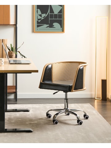 Beliani Bürostuhl ELKHART in Schwarz/Silber/Braun - (W) 50 x (H) 69 x (L) 50 cm