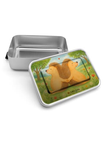 Mr. & Mrs. Panda Lunchdose Igel händchenhaltend Design ohne Spruch in Weiß