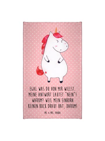 Mr. & Mrs. Panda Handtuch Einhorn Wut mit Spruch in Rot Pastell
