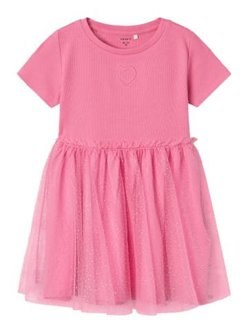 name it Kleid Kurzarm Midi Blusen Dress in Rosa