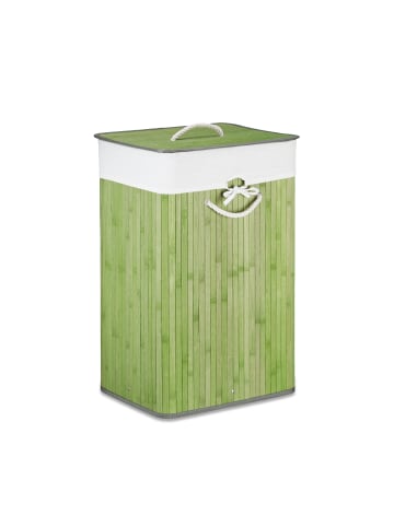 relaxdays 3 x Wäschekorb in Grün - (B)43,5 x (H)65,5 x (T)33,5 cm