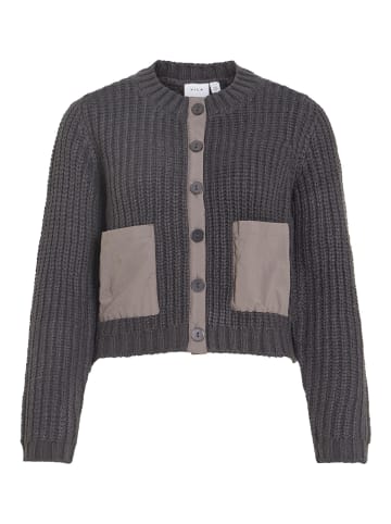 Vila Strickjacke in Dark Grey Melange