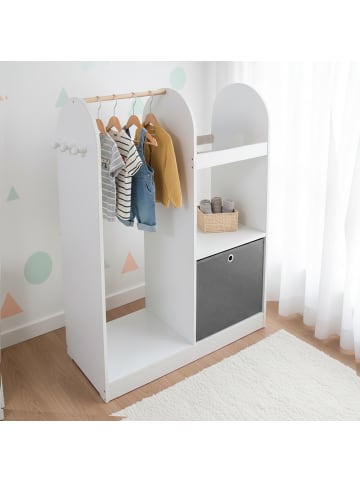 relaxdays Kindergarderobe in Weiß - (B)97 x (H)108 x (T)35 cm