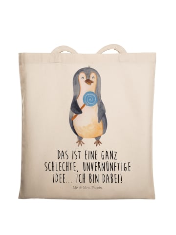 Mr. & Mrs. Panda Tragetasche Pinguin Lolli mit Spruch in Creme