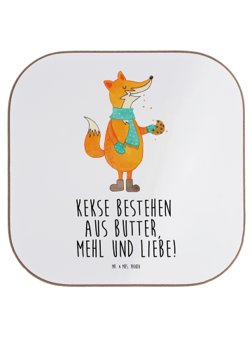 Mr. & Mrs. Panda Untersetzer Fuchs Keks mit Spruch in Weiß