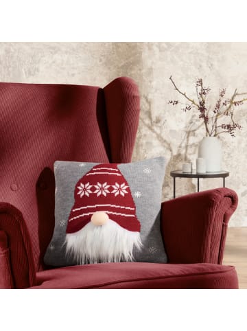 REDBEST Kissenhülle in grau-rot