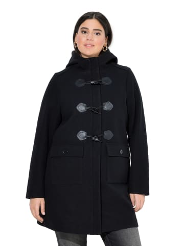 Ulla Popken Dufflecoat in schwarz