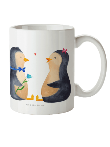 Mr. & Mrs. Panda Kindertasse Pinguin Pärchen ohne Spruch in Weiß