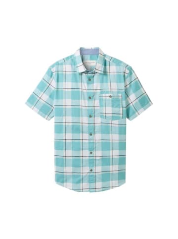 Tom Tailor Halbarmhemd in turquoise multicoloured check