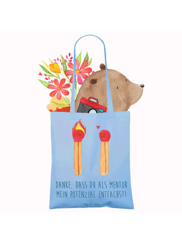 Mr. & Mrs. Panda Shopping Tasche Mentor Potenzial mit Spruch in Sky Blue
