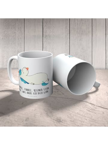 Mr. & Mrs. Panda Tasse Einhorn Schnuller mit Spruch in Weiß
