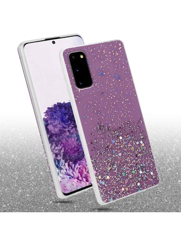 cadorabo Hülle für Samsung Galaxy S20 Glitter in Lila mit Glitter