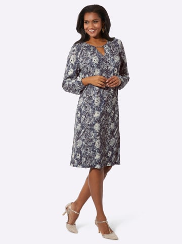 WITT WEIDEN Jersey-Kleid in champagner-rauchblau-bedruckt