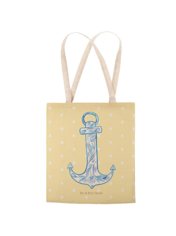 Mr. & Mrs. Panda Tasche Anker Blau ohne Spruch in Gelb Pastell