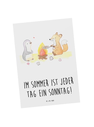 Mr. & Mrs. Panda Postkarte Sommer Sonntag mit Spruch in Weiß
