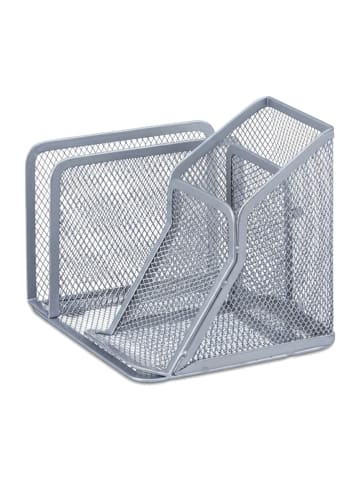 relaxdays Stiftehalter in Silber - (B)13 x (H)13,5 x (T)15 cm