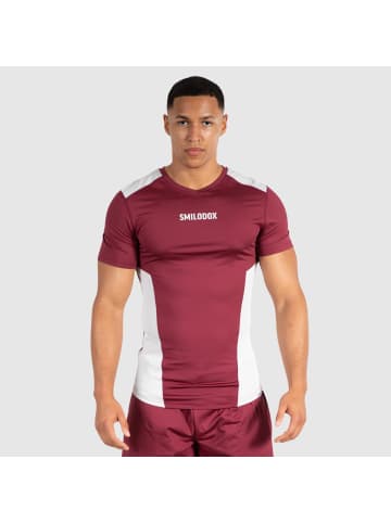 SMILODOX T-Shirt Maison Mesh in Bordeaux