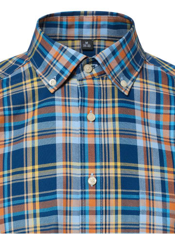 Nils Sundström Hemd in indigo orange - 0003