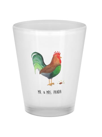 Mr. & Mrs. Panda Schnapsglas Hahn Korn ohne Spruch in Transparent