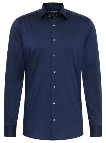 Eterna Performance Shirt Twill-Stretch Langarm in Blau