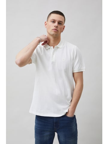 BLEND Polo Shirt Übergrößen Kurzarm Hemd aus Baumwolle in Weiß