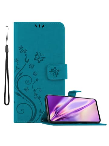 cadorabo Hülle für Samsung Galaxy A51 4G / M40s Blumen Design in FLORAL BLAU