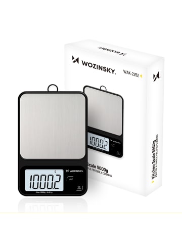 Wozinsky Wozinsky WAK-2252 Küchenwaage 5 kg / 0,1 g mit LCD – Schwarz/Silber