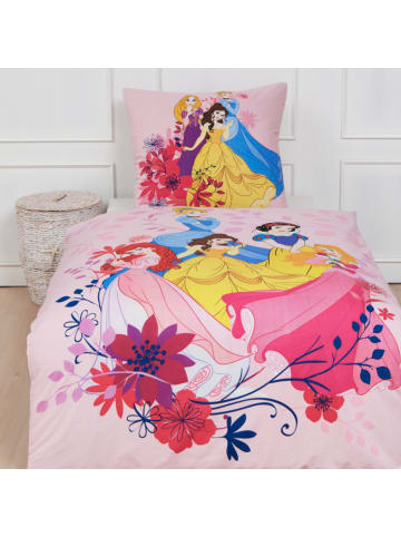 Disney Princess Bettwäsche-Set "Prinzessin Arielle, Schneewittchen, Cinderella, Belle" in Rosa