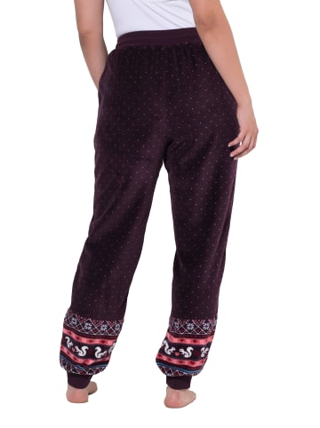 Ulla Popken Loungewear Hose in dunkle pflaume