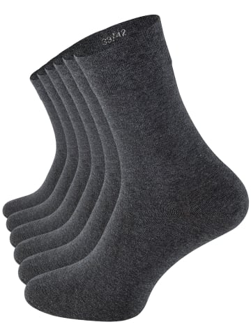 Clark Crown® Baumwoll-Socken 6 Paar Edel & Modern in Anthrazit