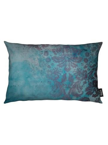 Juniqe Kissen "Grunge Damask" in Blau & Grau