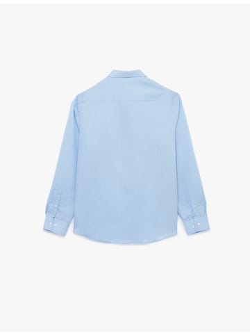 KOTON SHIRTS LS BSC in Blau Gestreift