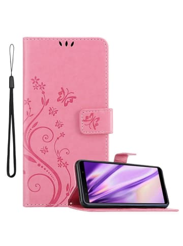 cadorabo Hülle für Samsung Galaxy A7 2018 Blumen Design in FLORAL ROSA