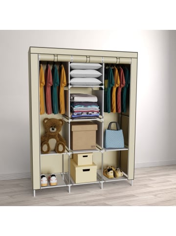 Coemo Faltbarer Kleiderschrank Stoffschrank in Beige