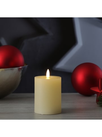 Adilina LED Kerze LINA Echtwachs Rustik-Optik 7x11cm in creme