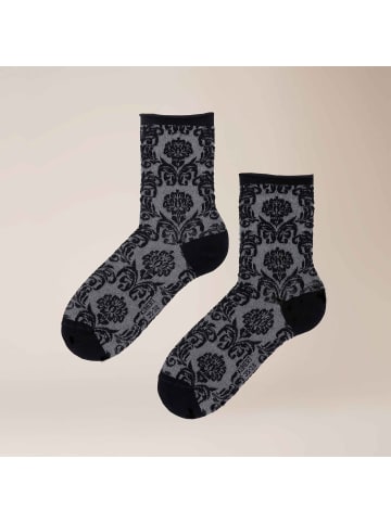Kunert Socken Floral Citynight hautfreundlich in Black