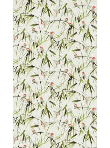 A.S. Création Tapete Asian Breeze in Hellgrün mit Rotakzenten