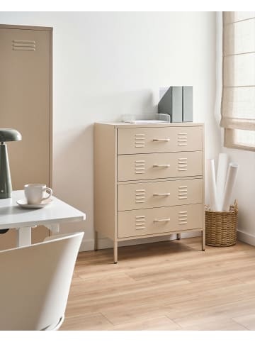 Beliani Büroschrank ENAGO in Beige - (W) 80 x (H) 102 x (L) 40 cm