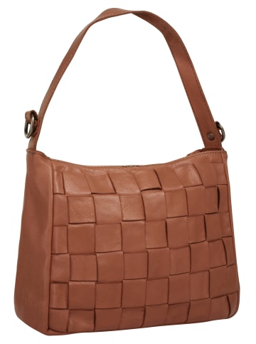 Samantha Look Umhängetasche echt Leder in cognac