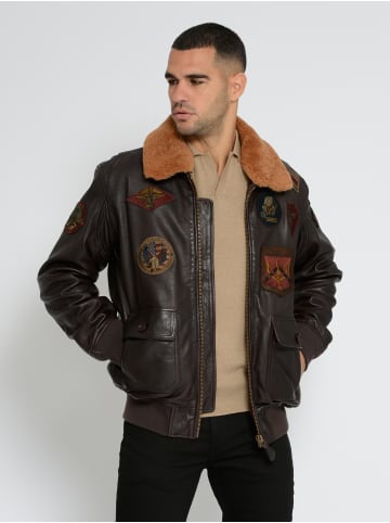 TOP GUN Lederjacke TG2023004 in braun