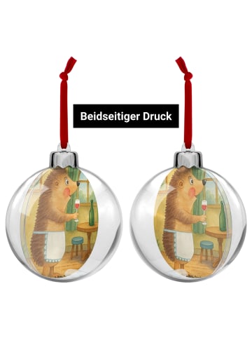 Mr. & Mrs. Panda christbaumkugel Igel Wein Design ohne Spruch in Weiß