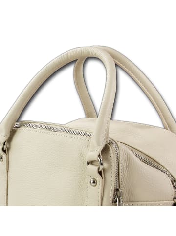 Toscanto Leder Umhängetasche, Citytasche Toscanto Tasche beige ca. 22cm