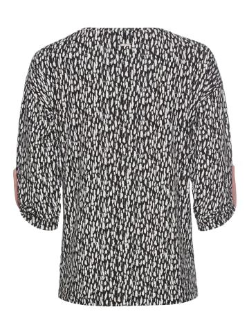 Laura Scott 3/4-Arm-Shirt in schwarz-weiß-rosa