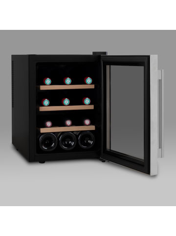 Les Petits Champs Weinkühlschrank 12 Flaschen CAVS12 Silber Energieklasse G