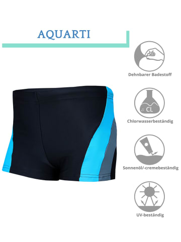 Aquarti Jungen Kinder Badehose Seitliche Paspel in schwarz Modell 1